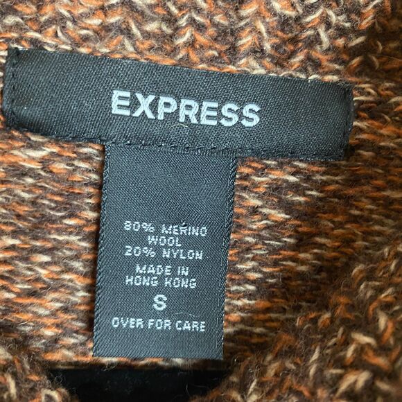 Express Merino Wool Sweater Long Bell Sleeve Ribbed Waist Size S - Picture 4 of 9